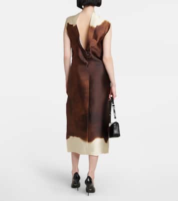 Vestido midi en mezcla de seda | Prada