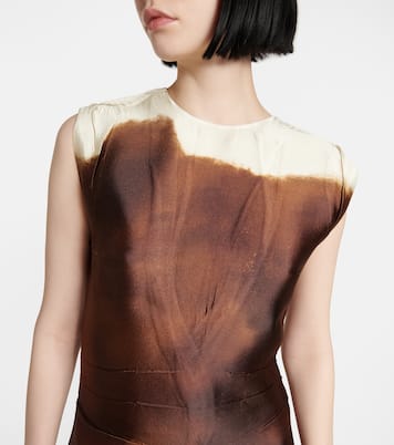 Vestido midi en mezcla de seda | Prada