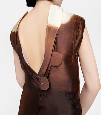 Vestido midi en mezcla de seda | Prada