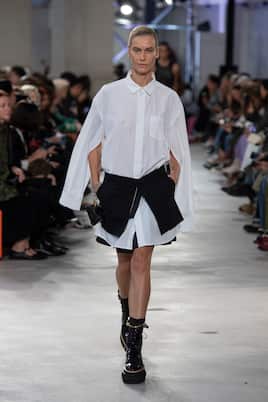 x Thomas Mason - Miniabito in cotone | Sacai