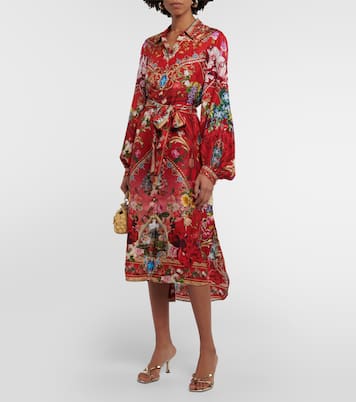 Bedrucktes Midikleid aus Seide | Camilla