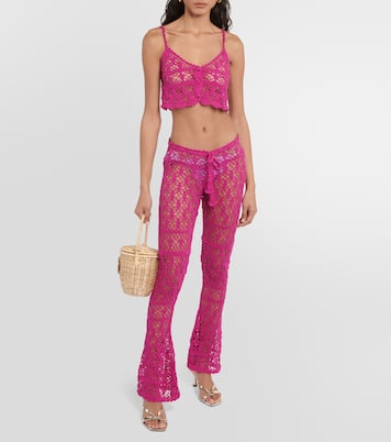 Pantalones flared Bianca de croché | Anna Kosturova