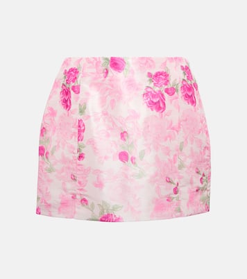 Minifalda Charma de tafetán floral | LoveShackFancy