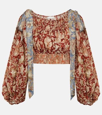 Top cropped Chintz in seta | Zimmermann