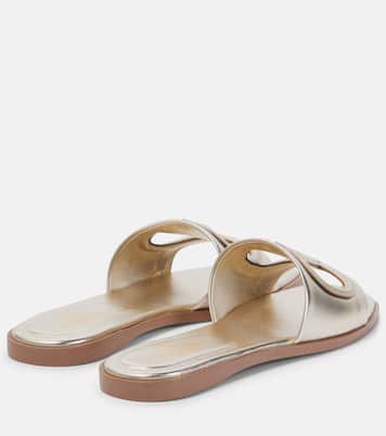 VLogo metallic leather mules | Valentino Garavani