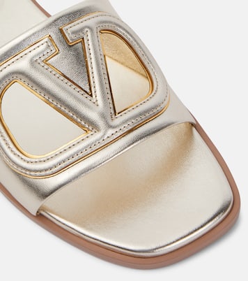 VLogo metallic leather mules | Valentino Garavani