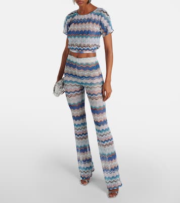 Pantalon évasé Zig Zag en crochet | Missoni Mare