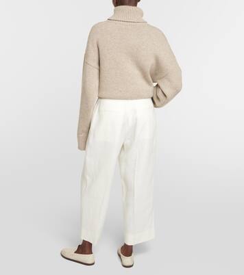 Pantaloni regular cropped Tonnie in lino | The Row