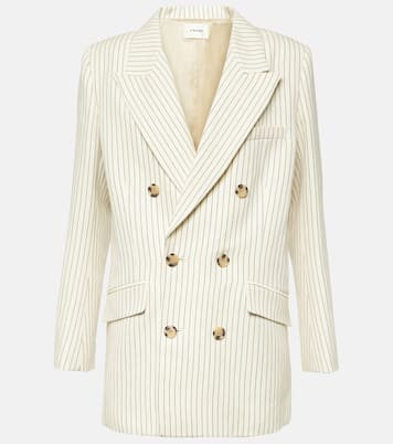 Blazer in cotone e lino a righe | Frame