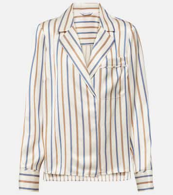Chemise Lusanne rayée en satin | Veronica Beard