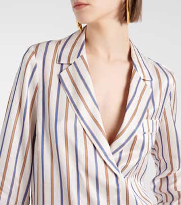 Chemise Lusanne rayée en satin | Veronica Beard