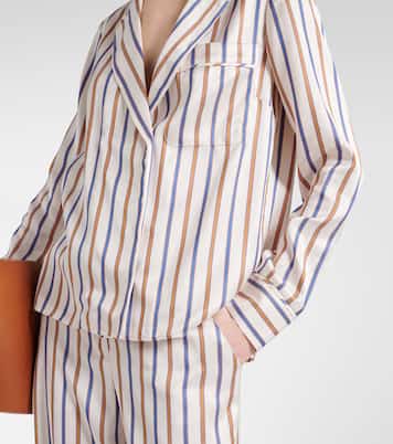 Chemise Lusanne rayée en satin | Veronica Beard