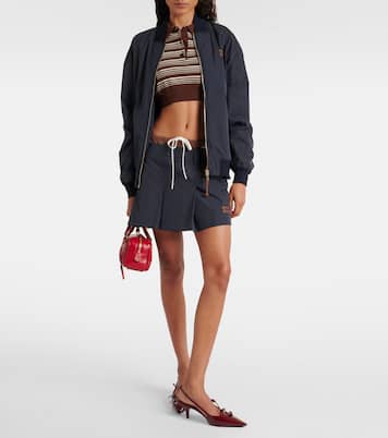 Mini-jupe en coton mélangé | Miu Miu