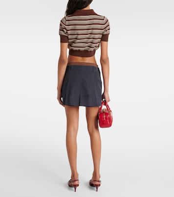 Mini-jupe en coton mélangé | Miu Miu