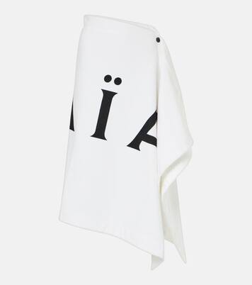 Falda midi de algodón con logo | Alaïa