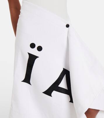 Falda midi de algodón con logo | Alaïa