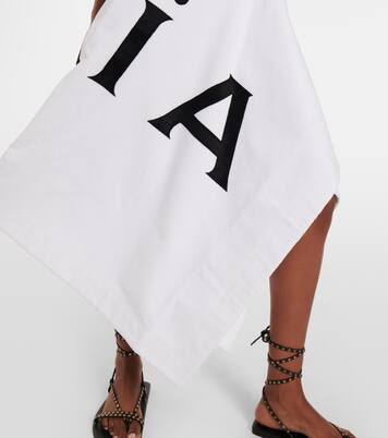 Falda midi de algodón con logo | Alaïa