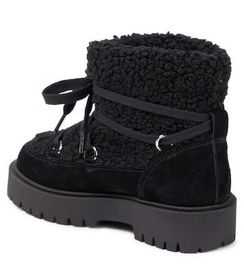 Suede-trimmed faux shearling ankle boots | Il Gufo