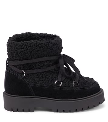 Suede-trimmed faux shearling ankle boots | Il Gufo