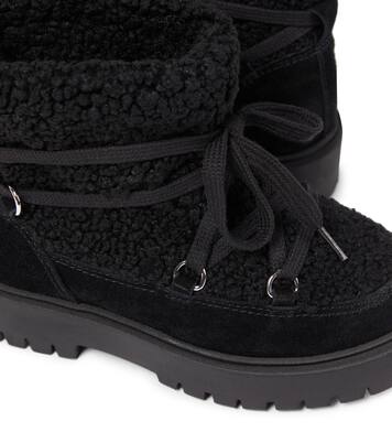 Suede-trimmed faux shearling ankle boots | Il Gufo
