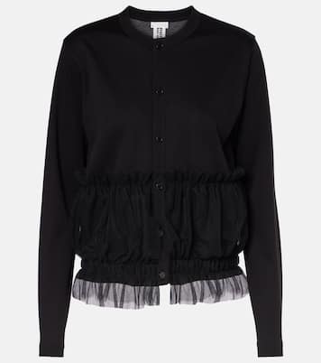 Cárdigan de algodón con volantes | Noir Kei Ninomiya