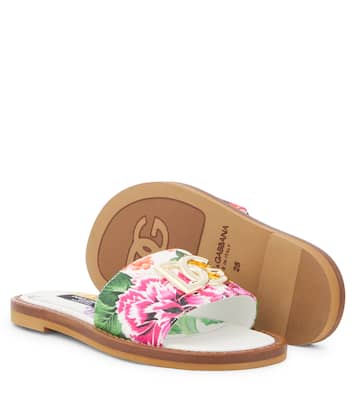 Sandali in canvas con stampa floreale | Dolce&Gabbana Kids