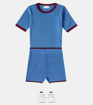 Web Stripe knitted shorts | Gucci Kids
