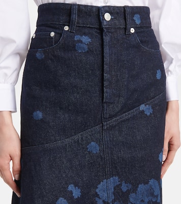 Jupe midi en jean à fleurs | Erdem