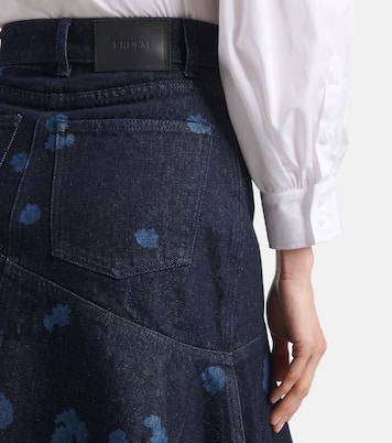 Jupe midi en jean à fleurs | Erdem