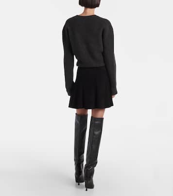 Mila pleated suede miniskirt | Stouls