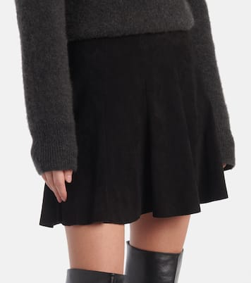 Mila pleated suede miniskirt | Stouls