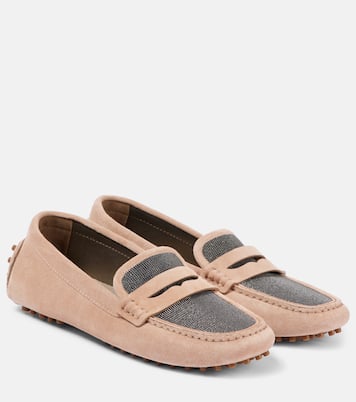 Mocassini in suede con monili | Brunello Cucinelli