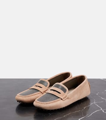 Mocassini in suede con monili | Brunello Cucinelli