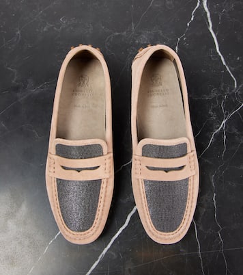 Mocassini in suede con monili | Brunello Cucinelli