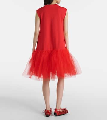Minikleid aus Baumwoll-Jersey mit Tüll | Simone Rocha