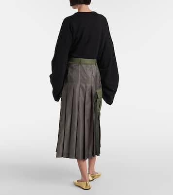 Falda midi de sarga de nylon  | Sacai