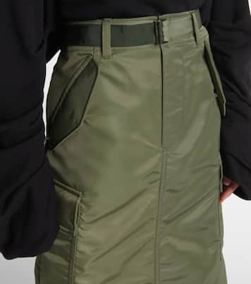 Falda midi de sarga de nylon  | Sacai