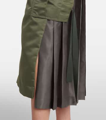 Falda midi de sarga de nylon  | Sacai