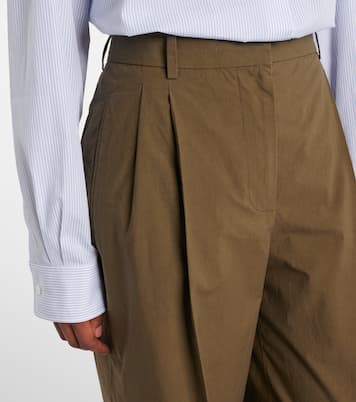 Pantalones anchos Lilas de popelín de tiro alto | The Row