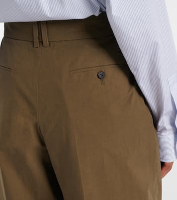 Pantalones anchos Lilas de popelín de tiro alto | The Row
