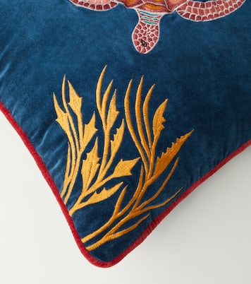 Cojín Tropical de terciopelo de algodón | Les-Ottomans