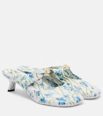 Pebble Soft 45 floral leather mules | Loewe