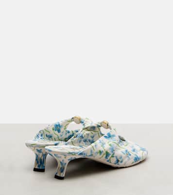 Pebble Soft 45 floral leather mules | Loewe