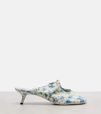 Pebble Soft 45 floral leather mules | Loewe