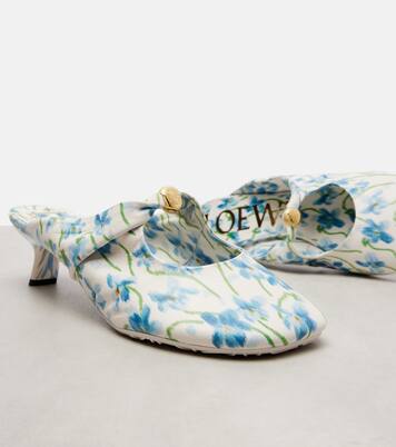 Pebble Soft 45 floral leather mules | Loewe