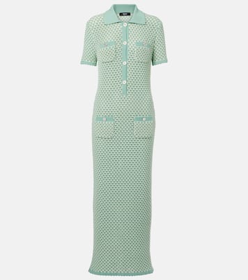 Robe longue en crochet de coton mélangé | Versace