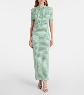 Robe longue en crochet de coton mélangé | Versace
