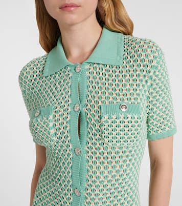 Robe longue en crochet de coton mélangé | Versace