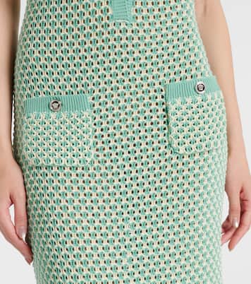 Robe longue en crochet de coton mélangé | Versace