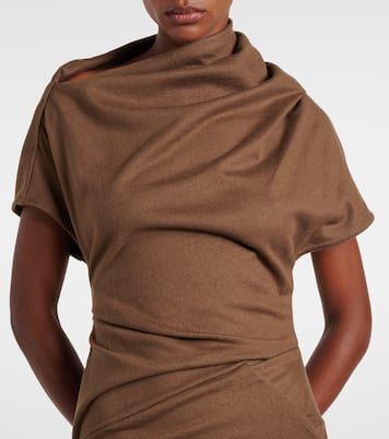 Draped wool maxi dress | Entire Studios